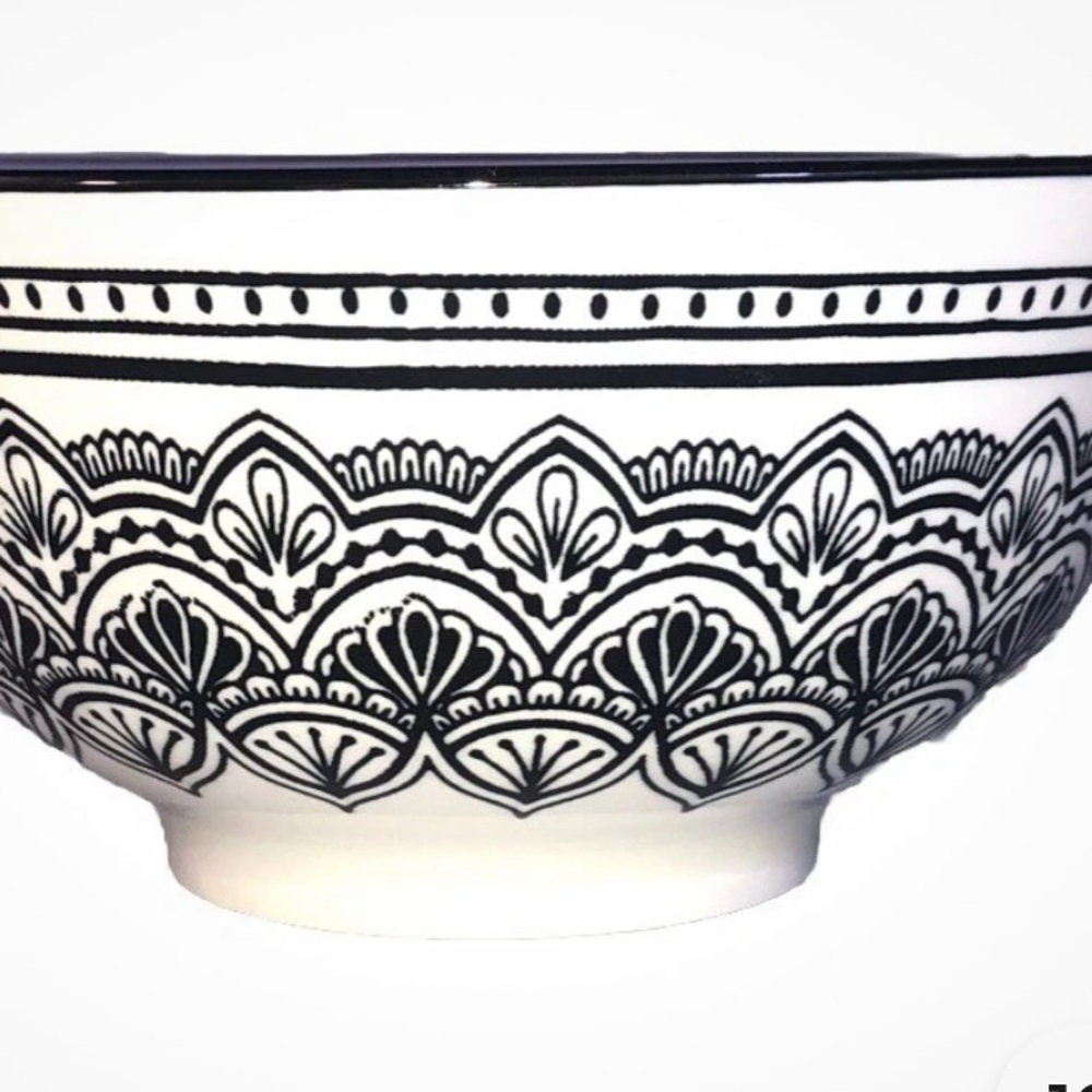 Royal Norfolk Mediterranean Art Deco Black & White Dinner Set 7 pieces - Picture 2 of 9